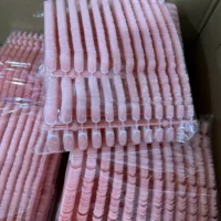 120Pcs Short Square Coffin French Fake Nails Glossy Pink Full Cover Wearable Press on Nails Wearable Acrylic Fake Nails Tips # 3