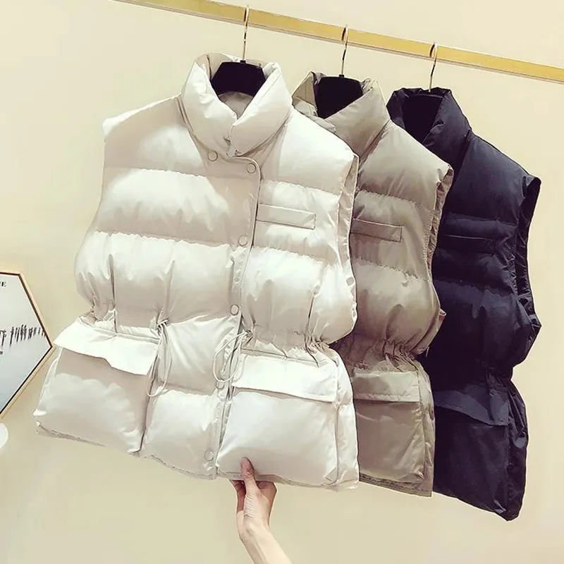 2023 New Fashion Winter Down Vest Women Autumn Short Waistcoat Thick Warm Puffer Coat Warm Sleeveless Vest Jacket - 5