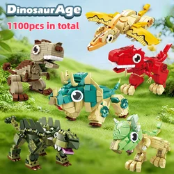 Dinosaur Fossil Building Block Toy - Educational Puzzle and Decorative Display - With box (6 Set Dinosaur Block)