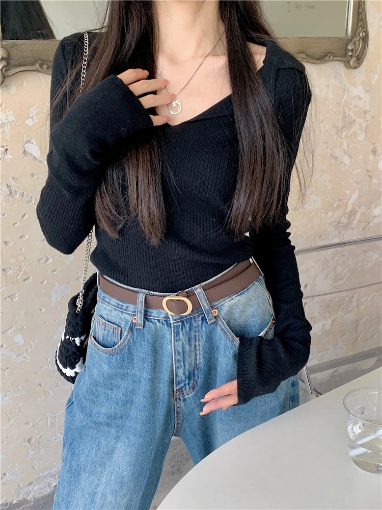 

Women's Clothing 2023 Latest Fashion New In Pink Sweater Women Knitted Jumper Female Aesthetic Clothing 2000s Clothes
