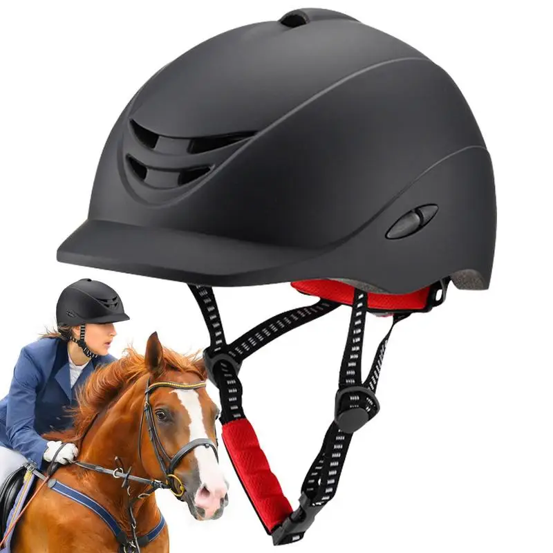 

Professional Equestrian Horse Riding Helmet Black Half Cover Safety Caps Riding Racing Equipment For Men Women And Children