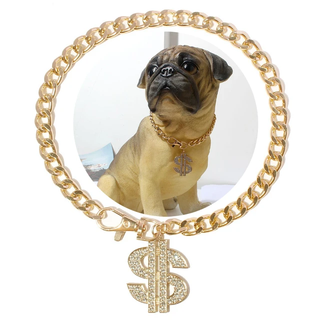 Pet Necklace for Dog Luxury Full Diamond Iced out Cuban Link Chain Collar  Gold Color Metal Cuban Chain Pet Jewelry Accessories - AliExpress