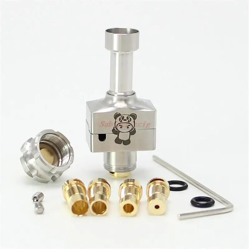 

New Design BB Panda V2 RBA Vape Shell Atomizer Bridge For Billet Box Mod 4 Airflow Inserts Bridg-D Key Concept Billet Boro Tank