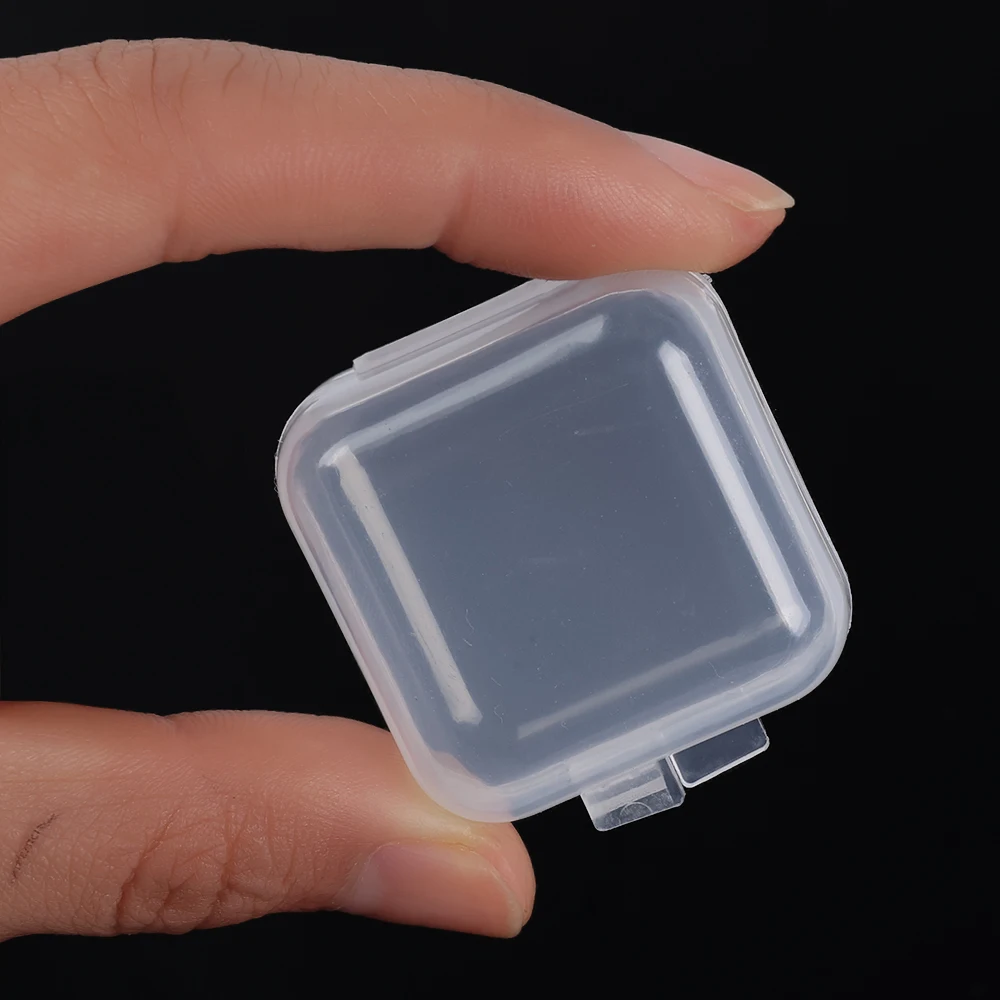 6PCS Mini Storage Box Transparent Square Plastic Box Earrings