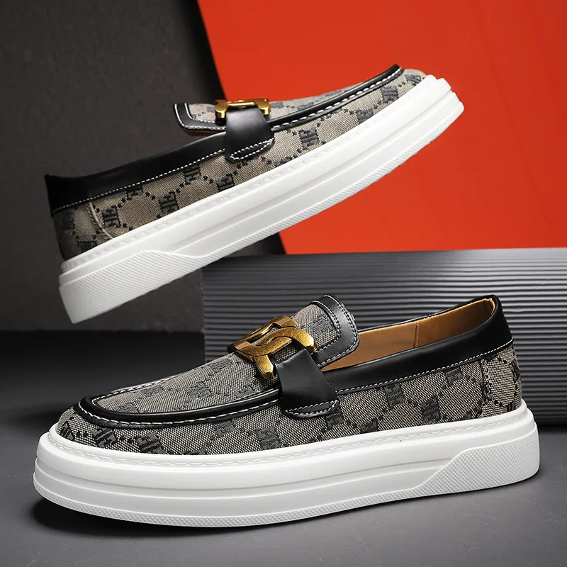 

Classic Fashion Printed Summer Men's Loafers Flat Leather Casual Shoes Men Slip-on Breathable Platform Shoes Men Zapatos