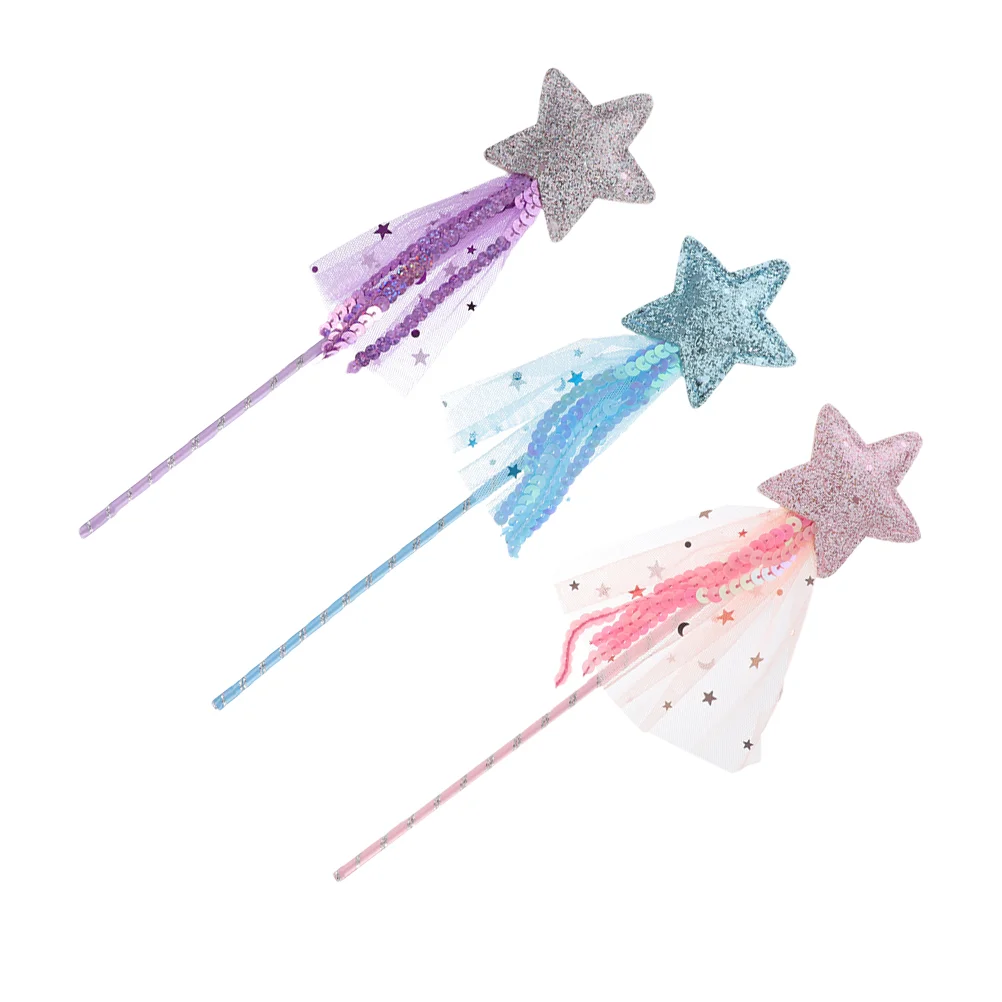 

Fairy Wand Wandsstick Star Party Toygirls Kids Glitter Dressribbon Sticks Girl Costume Supplies Favors Pretend Play Tassel Prop