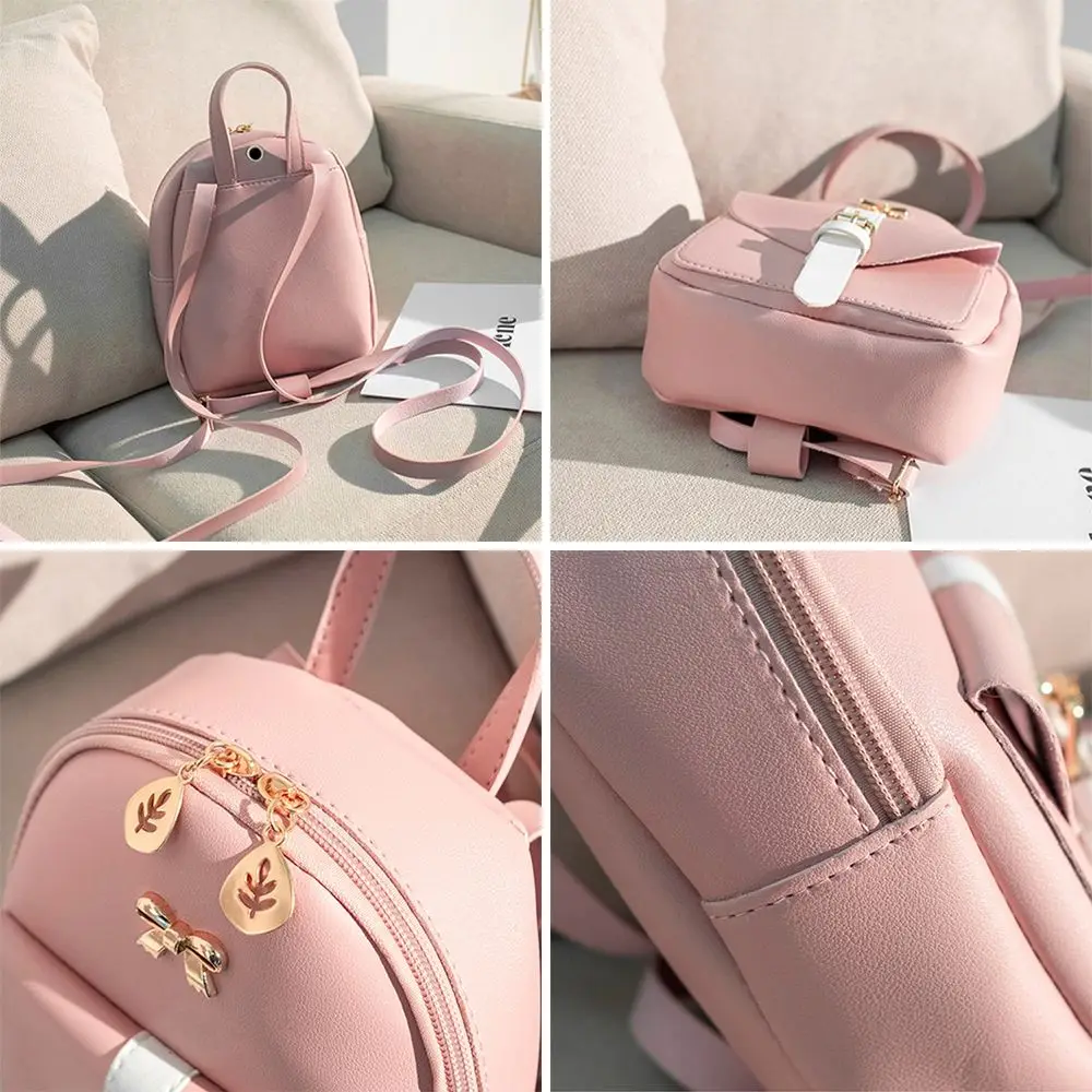 Women's Mini Backpack PU Leather Kawaii Backpack Cute Graceful