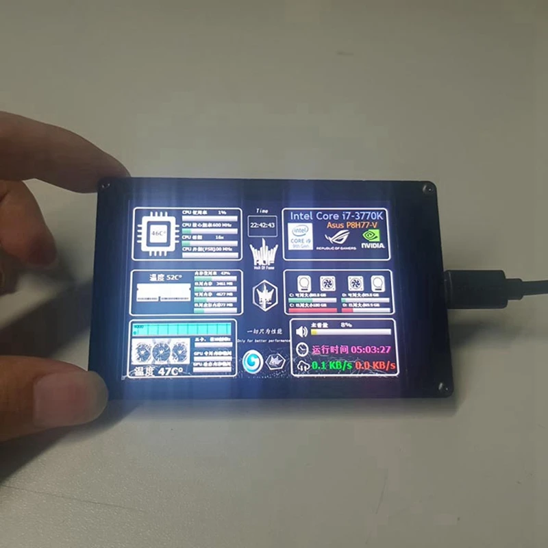 3.5 ġ IPS LCD  ÷ Ʈ AIDA64 RGB ȣ USB ÷  ũ,  ̿ PC ǻ