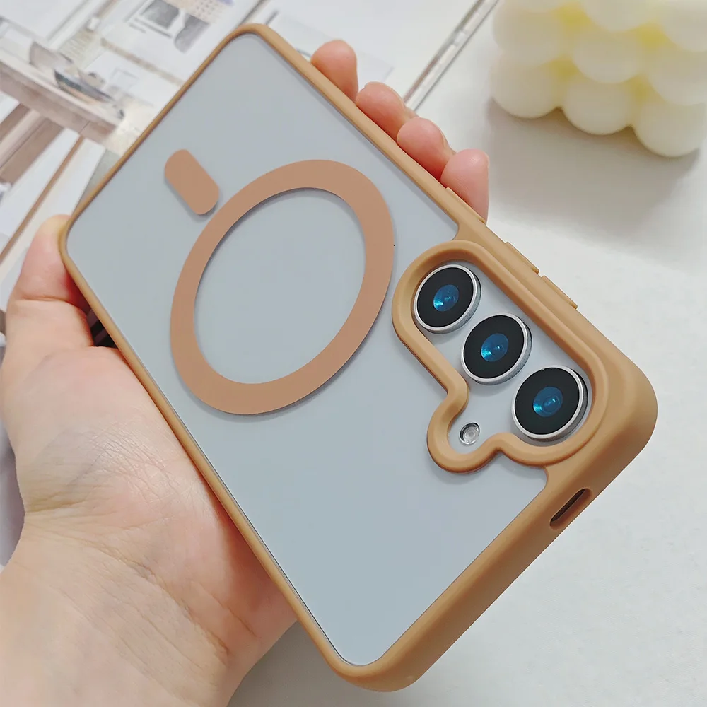 Frosted Magnetic Phone Case for Samsung Galaxy S26 Ultra S25 Edge S24 S23 FE S22 Plus for Magsafe A57 A37 A17 A07 A56 A36 Cover