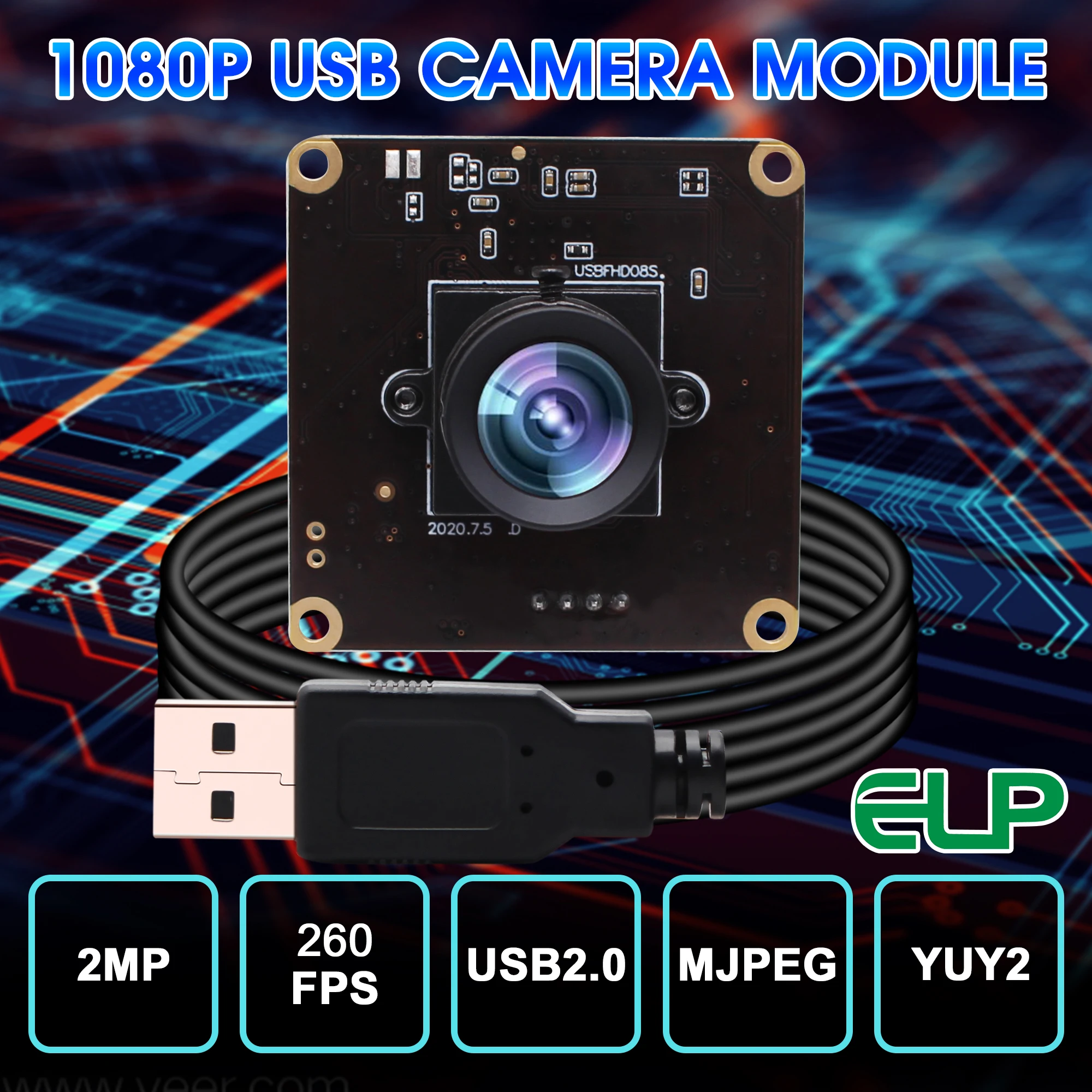 ELP High Frame Rate 260fps USB Webcam OmniVision OV4689 Color CMOS Sensor 1080P  60fps USB Camera 2.0 (3.6mm lens) [ELP-USBFHD08S-L36] - $65.10 : ELP USB  Webcam