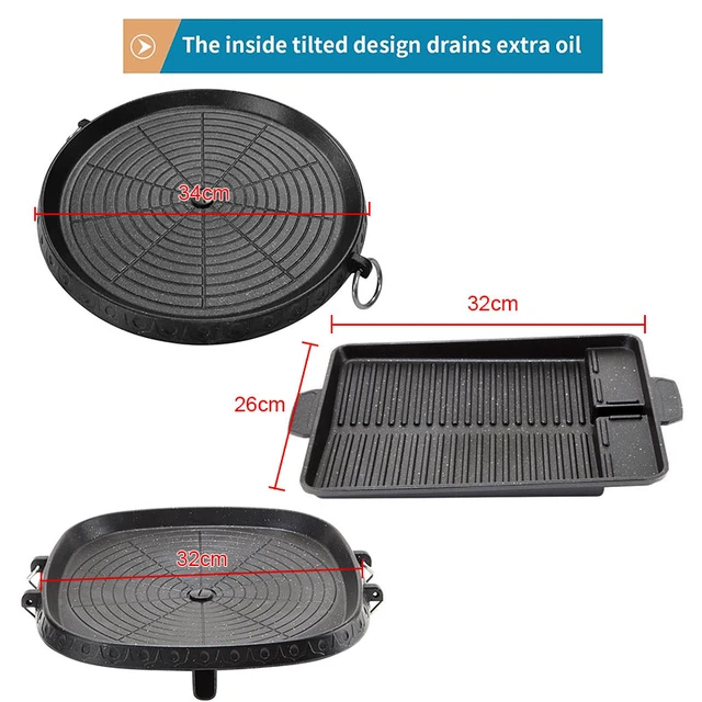 Korean Style BBQ Grill Pan With Maifan Coated Surface Non-Stick