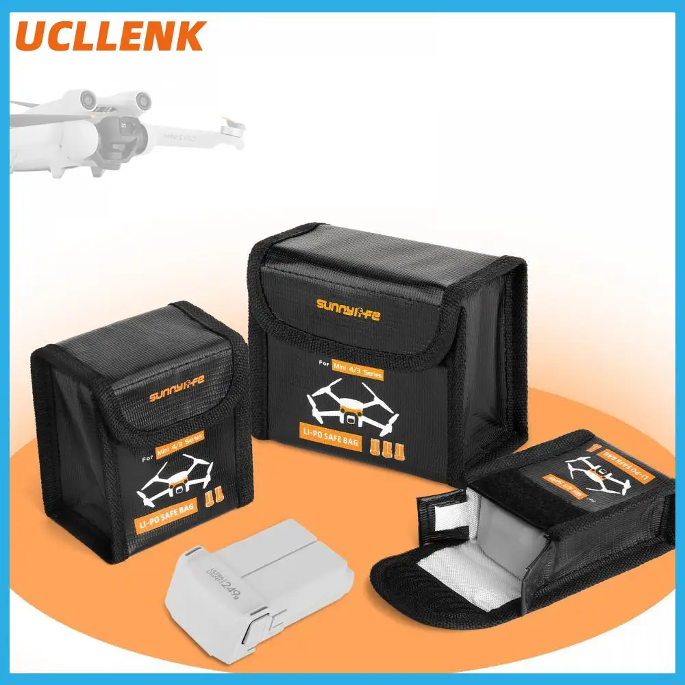 Drone LiPo Battery Safe Bag For DJI MINI 4 PRO Explosion-proof Protective Bag Battery Storage Case for DJI MINI 3 Pro/Mini 3 drone accessories drone storage case drone storage bag