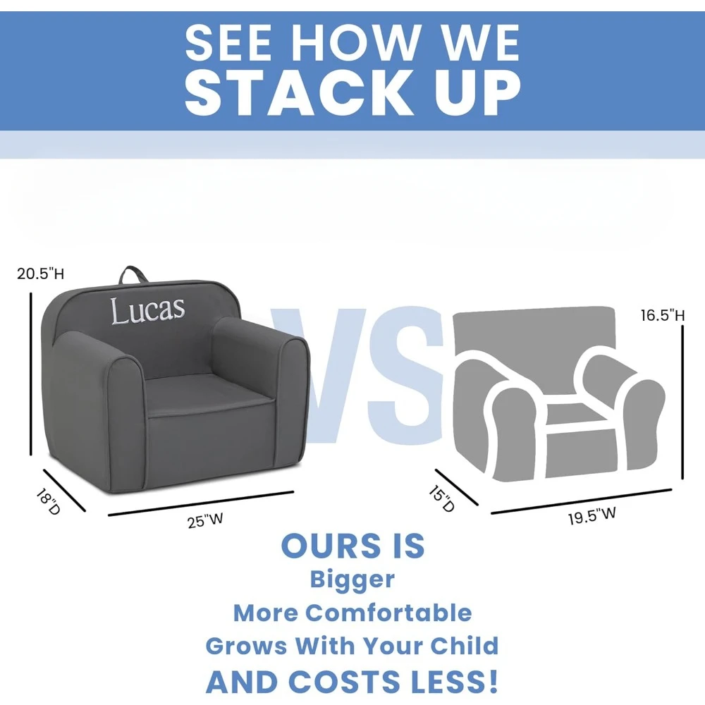 Cozee Chair for Kids -1 Seater Foam Toddler Couch can be Personalized with Name, Has Removable Cover for Easy Machine Washing 3