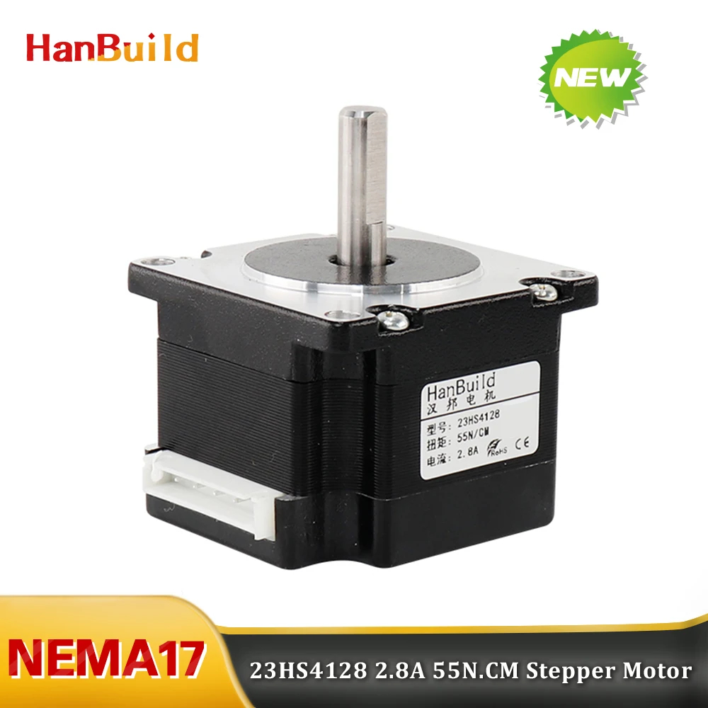 

NEMA17Hybrid Stepper Motor 12V 55N.cm 2.8A H41mm D-6.35/8mm 23HS4128 For 3D Printer CNC Step Motor