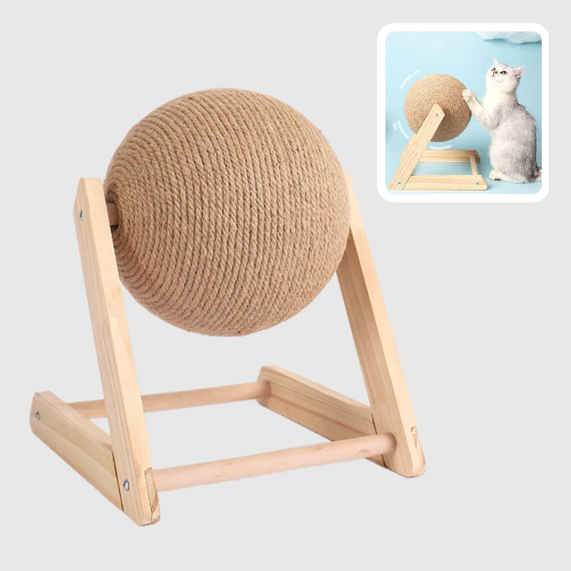 Cat Scratching Ball Toy Kitten Sisal Rope Ball Board Grinding Paws Toys