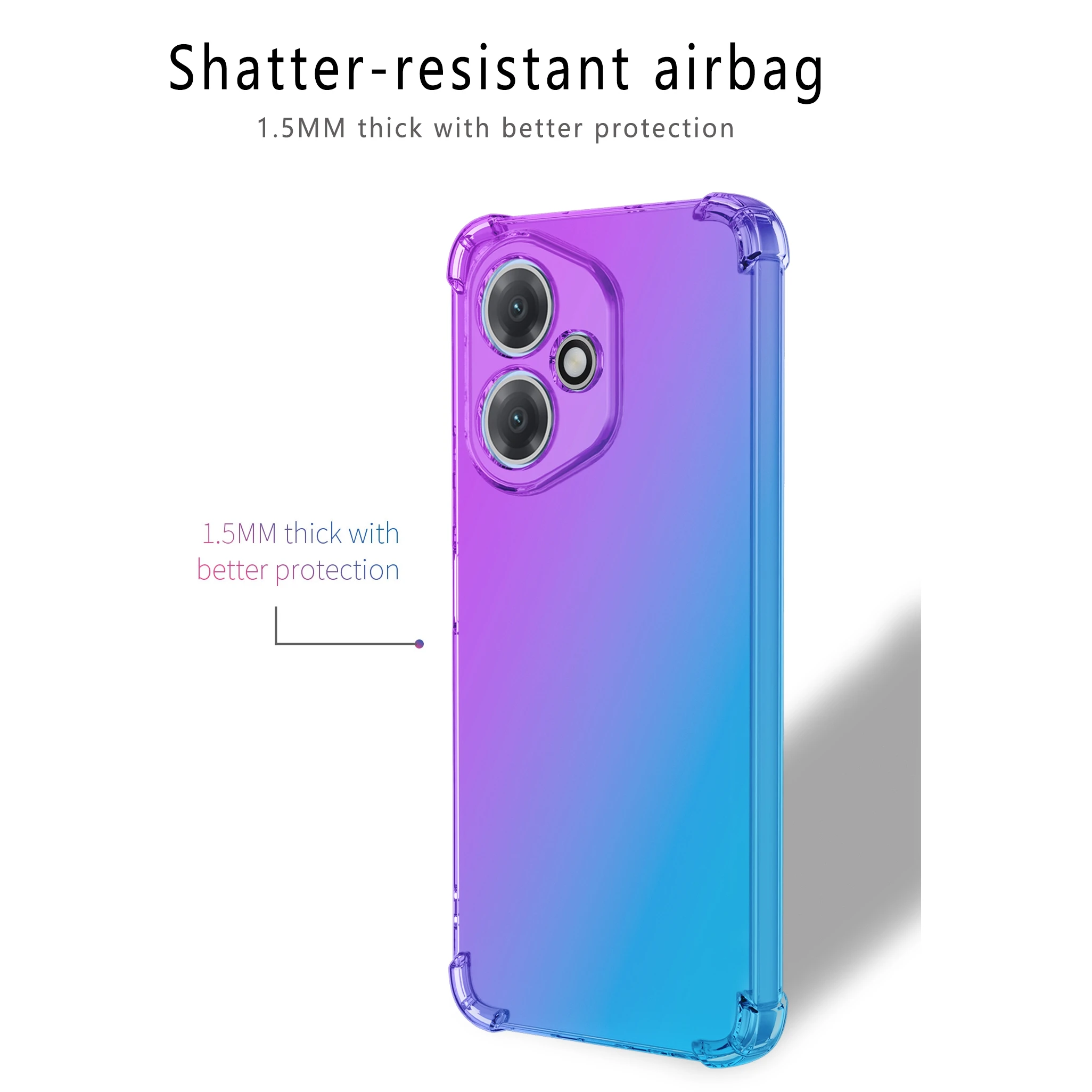 Shockproof Clear Gradient TPU Case - Protective Cover Shell Coque s