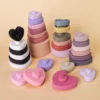 6Pcs Baby Montessori Toys Soft Building Blocks Silicone Stacking Blocks Love Shape Silicone Construction Toy Gifts 1