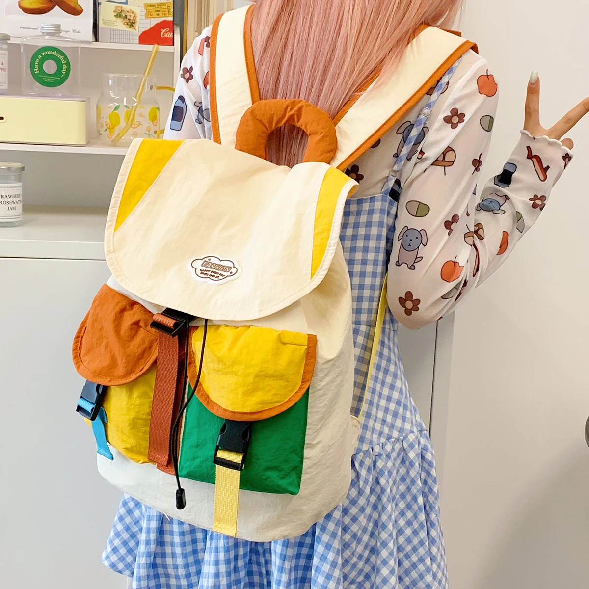 Korean Style Schoolbag for Junior High School Girls, Large Capacity, High School Students, 2025 New Model, Ultra-Lightweight, Spine-Protecting, Weight-Reducing Backpack