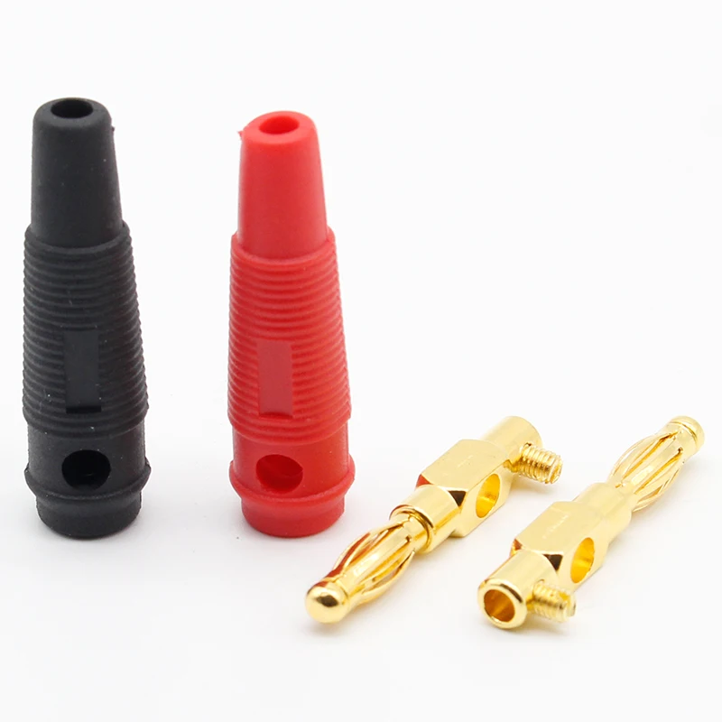 4 Connettori RCA CMC Placcati Oro Con Spina In Rame Puro - Per Cavi Audio
