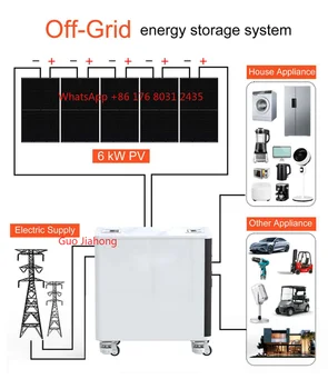6.6kWh LiFePO4 6.2kw Inverter Backup Off-Grid RV Marine Portable Power Station for Home Solar Panel MPPT Pure Sine Wave