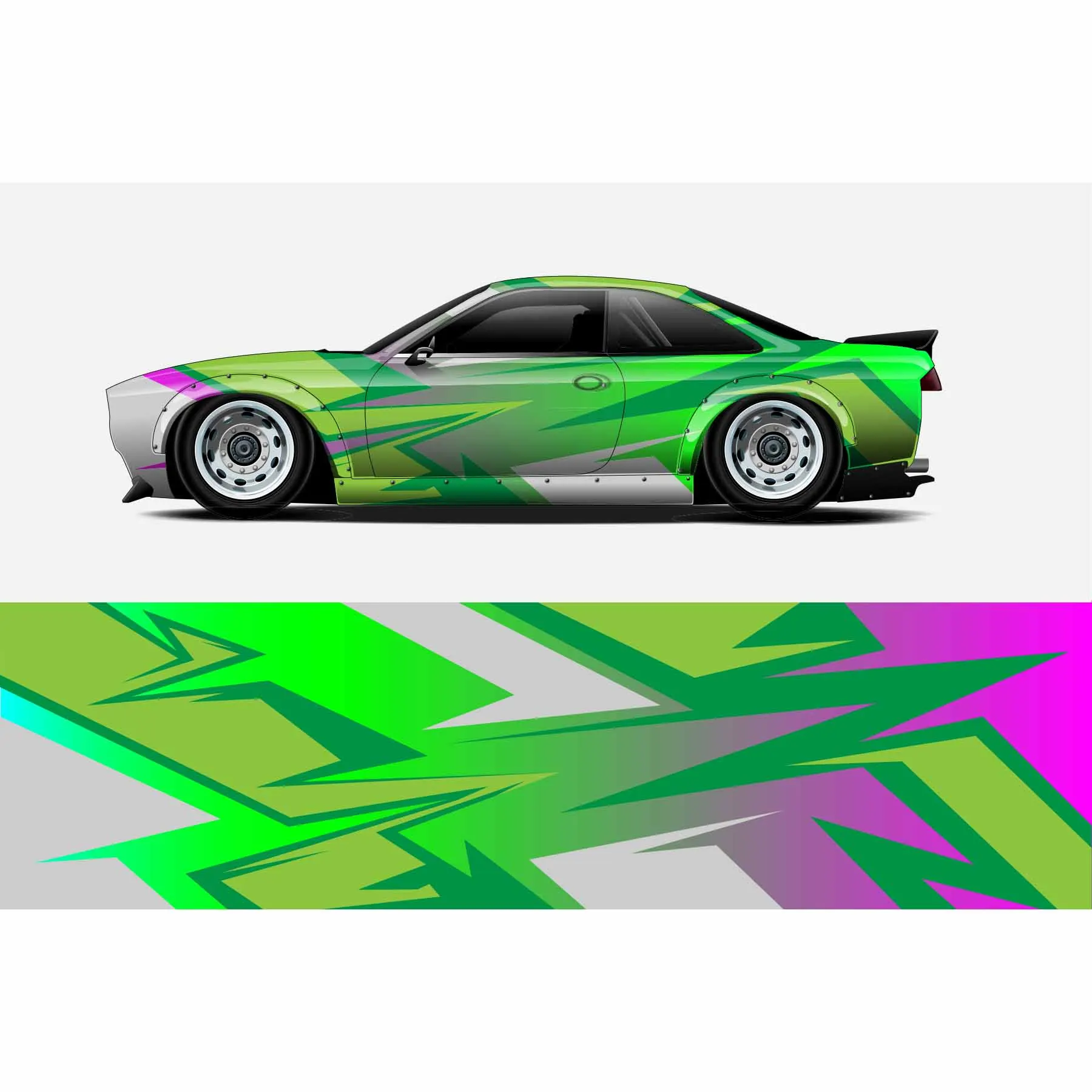 

Candy Colors Car Full Wrap Sticker Car Decal Decorative Cut Body Racing Graphic Decal Vinyl Wrap Modern Design Red Retro