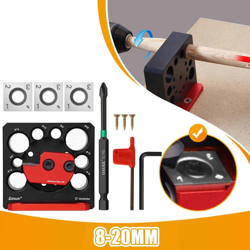 Dowel Maker Jig Kit, Metric 8mm to 20mm Adjustable Electric Drill