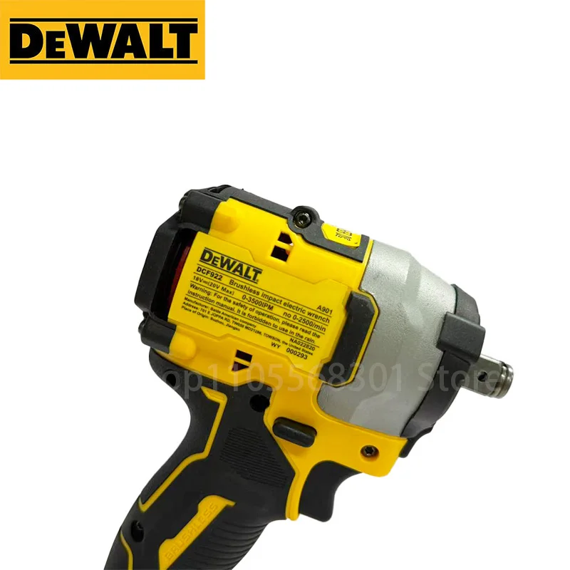 DEWALT DCF922 브러시리스 임팩트 렌치, 20V 리튬 배터리, 자동차 수리, 고정 및 타이어 분해용 고토크
