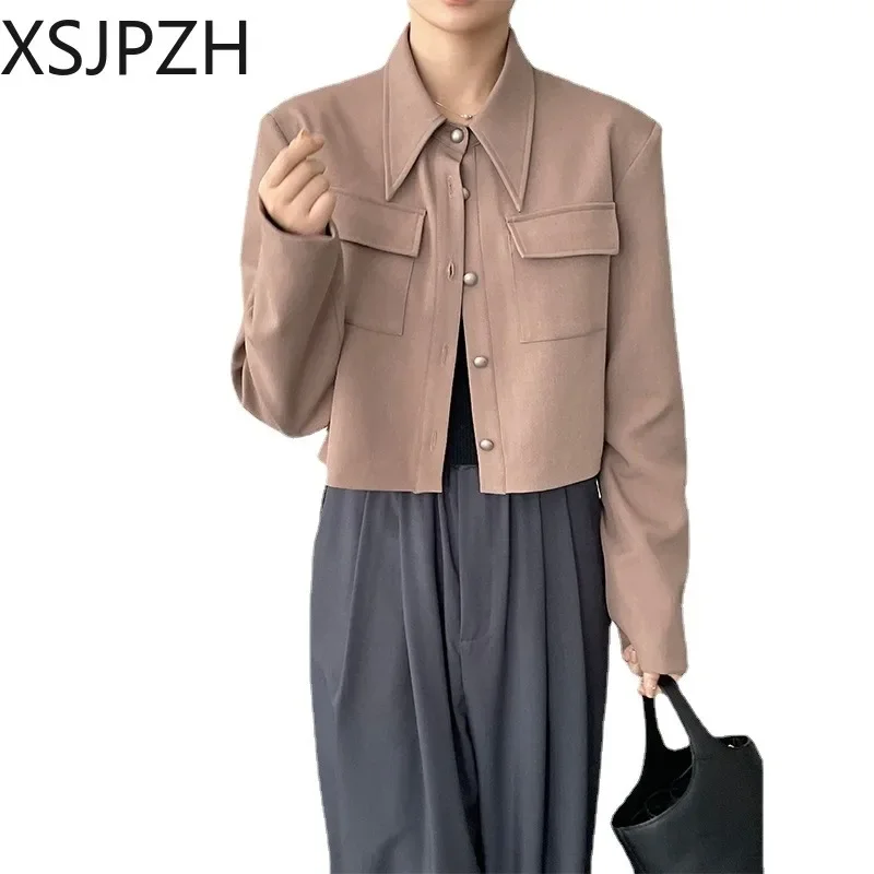 2024 New Autumn Office Ladies Commute Outwear Fashion Long Sleeves Blazer Women Elegant Turn Down Collar Business Suit Jacket