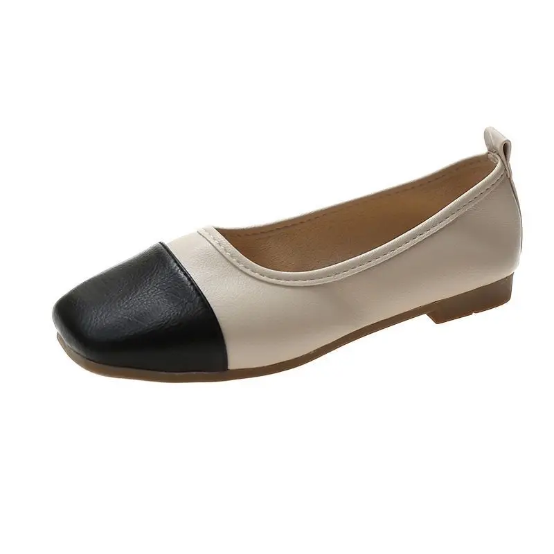 

Женские туфли на плоской подошве, универсальные дышащие белые туфли с закрытым носком и мягкой подошвой, весна-осень 2024