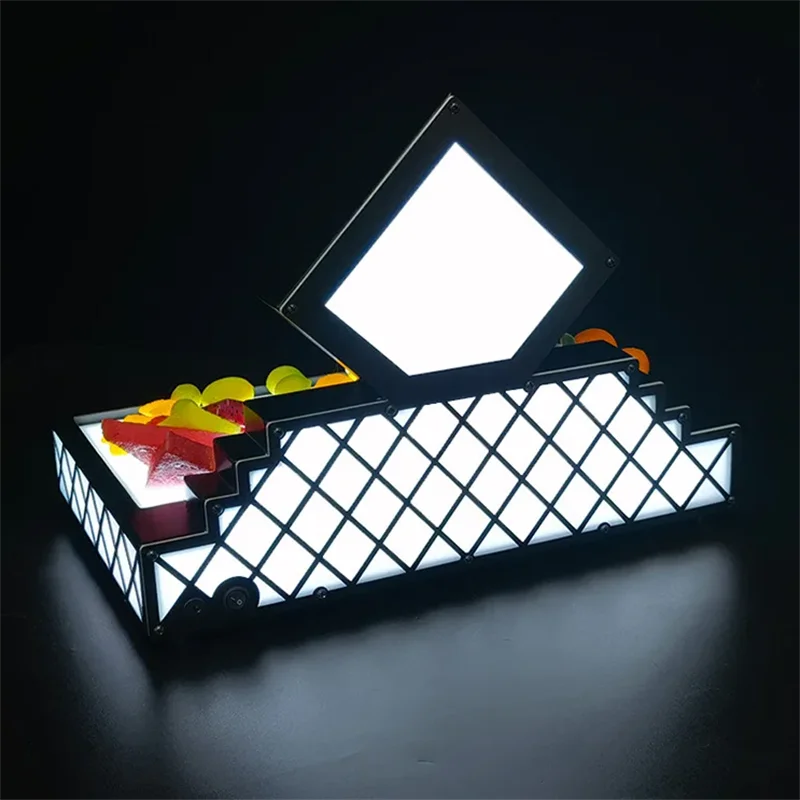 Bar luminous fruit tray rack special snack plate creative wrought iron single layer fruit tray food container