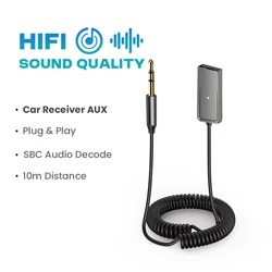 Wireless Bluetooth 5.5 Audio Receiver with 3.5mm AUX Adapter and Handsfree Call Functionality (Audio Receiver - C)