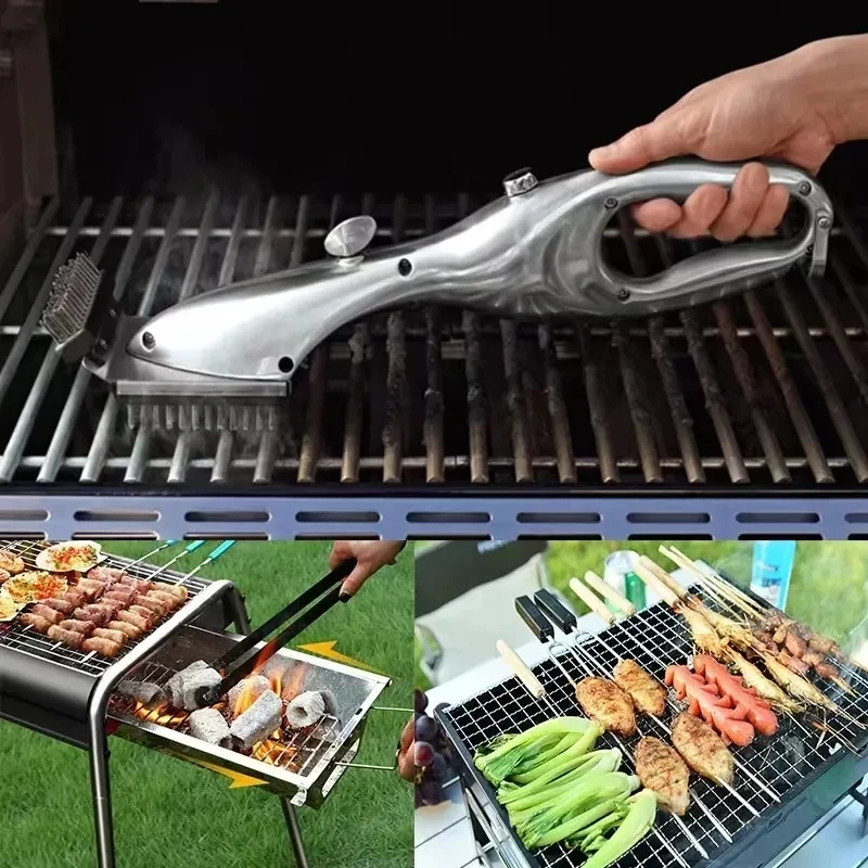 Barbecue Grill Outdoor Steam Cleaning Oil Brushes BBQ Cleaner Suitable For Charcoal Scraper Gas Accessories Cooking Kitchen Tool