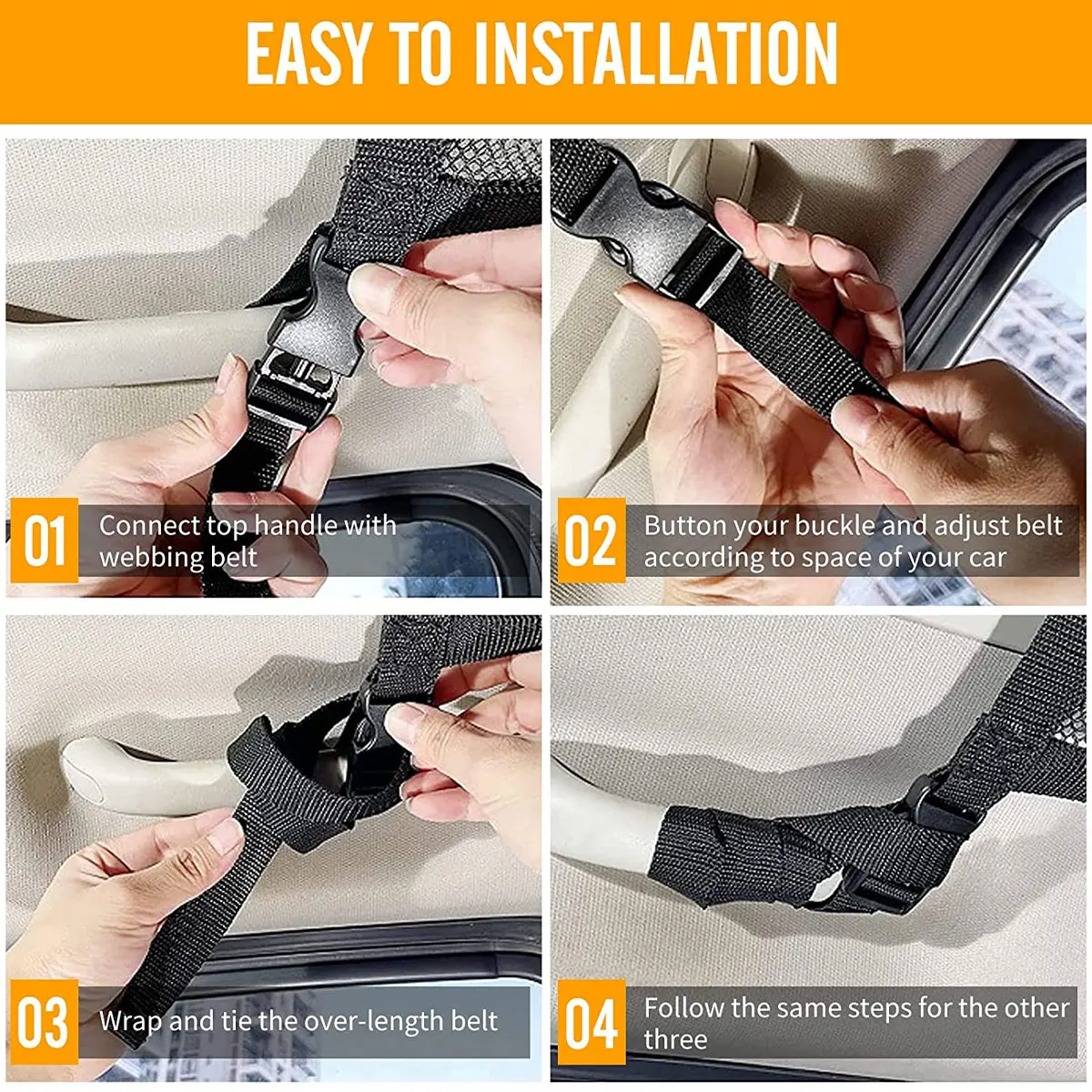 Car Ceiling Cargo Net Strong Load-Bearing Mesh Car Roof Storage Organizer Large Capacity Space Saving Car Ceiling Net Storage 6
