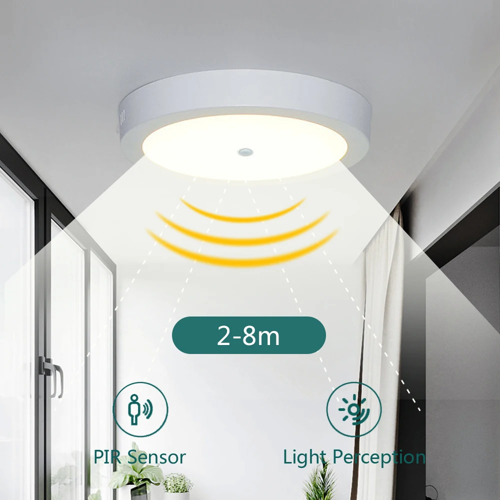 Ceiling Lights Motion Sensor LED Panel Lights Smart Ceiling Lamp 6W 12W 24W Se3968b06d957406c8f3eb00662c61cb1Y