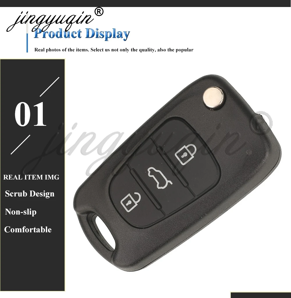 Jingyuqin 95430-1P000 95430-1P001 Fernbedienung Auto Schlüssel für Kia Venga 2009 2010 2011 2012 2013 2014 433 Mhz ASK ID46 Flip Fob Steuerung – Detail 6
