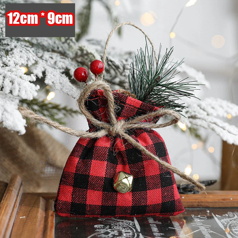 thumbnail image 1 of Christmas Tree Pendants Decoration Hanging 2025 Small Bells Bows Star Lucky Bags Elk Santa Claus Snowflake for Children New Year, 1 of 5