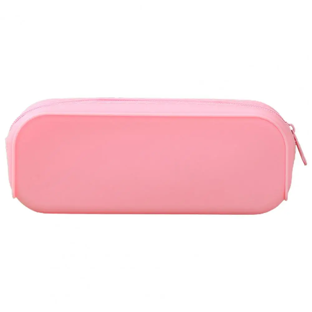 Waterproof Soft Silicone Pencil Case School Student Zipper Large Capacity  Pen Stationery Makeup Storage Bag Organizer Kids Gift