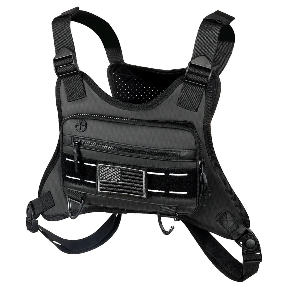 Unisex Sports Chest Bag with Adjustable Straps Lightweight Front Vest Bag Large Capacity Outdoor Cycling Climbing Bag 4