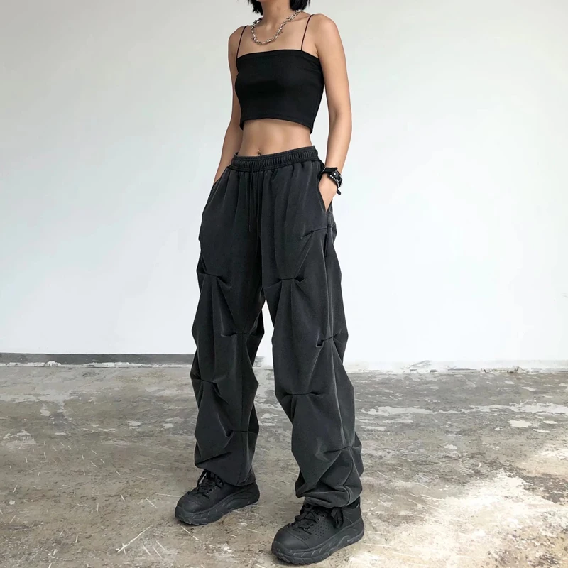 

Women Streetwear Pants Black Hip Hop 2022 Cargo Harajuku Baggy Sweatpants Joggers