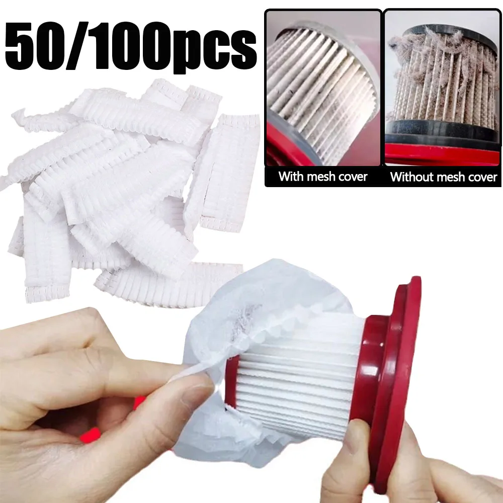Disposable Home Vacuum Cleaner Filter Mesh Durable Mesh Net Dust Collection Filter Cover Accessory For Vacuum Cleaner 50/100Pcs, vacuum cleaner filter,disposable dust cover