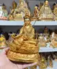 Tibet Gold plating COPPER Buddhist Master Guru Rinpoche Buddha statue Buddhist believer worship family effective protection 3
