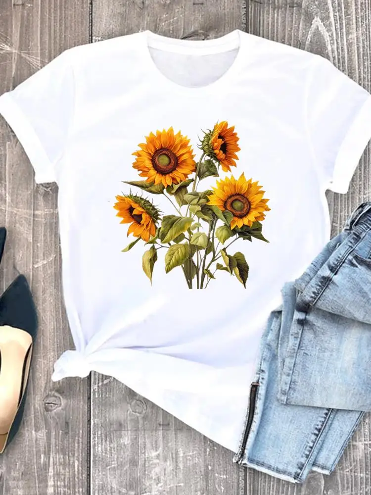 Women Clothing Trend Cute 90s Fashion White Tee Clothes Print Womens Casual Ladies Graphic T Short Sleeve O-neck T-shirts