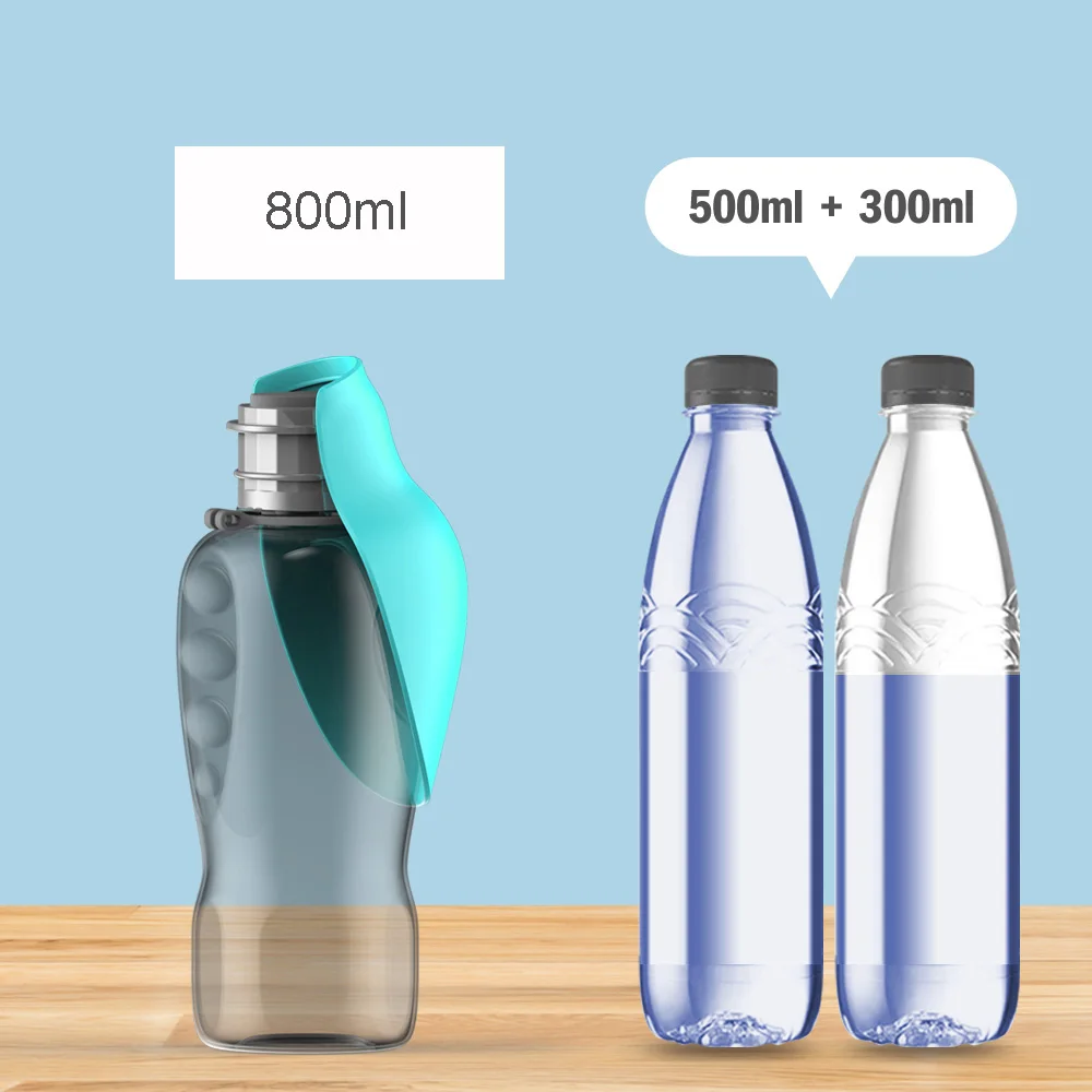 800ml Large Dog Water Bottle Outdoor Walking Hiking Leakproof Portable Drinking Bowl for Small Medium Big Dogs Cats Pet Supplies 3
