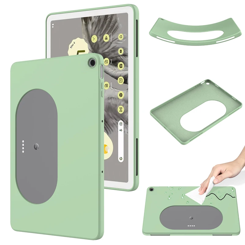 Silicone Líquido Ultra Fina Capa com Flocagem para Tablet Google Pixel Estojo Premium Macio 2023