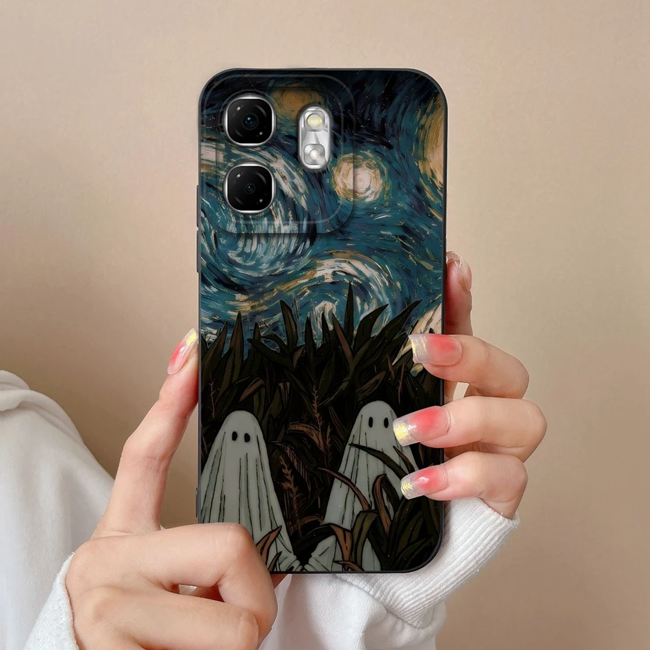 Floral Oil Painting Silicone Protective Phone Case - Ultrathin Soft Cover & Bumper