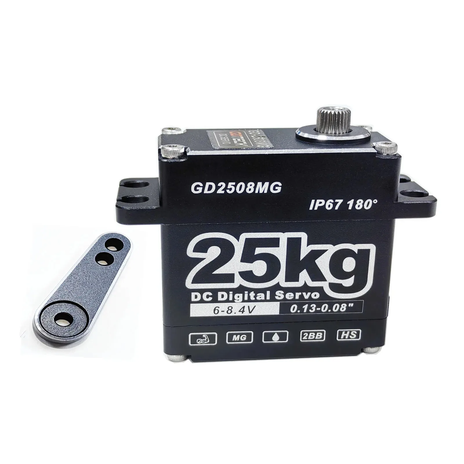 RC Servo 25KG Full Aluminum Case Digital Servo Large Torque 8.4V Metal Gear IP67 Waterproof Steering Servo for RC Crawler Car 3