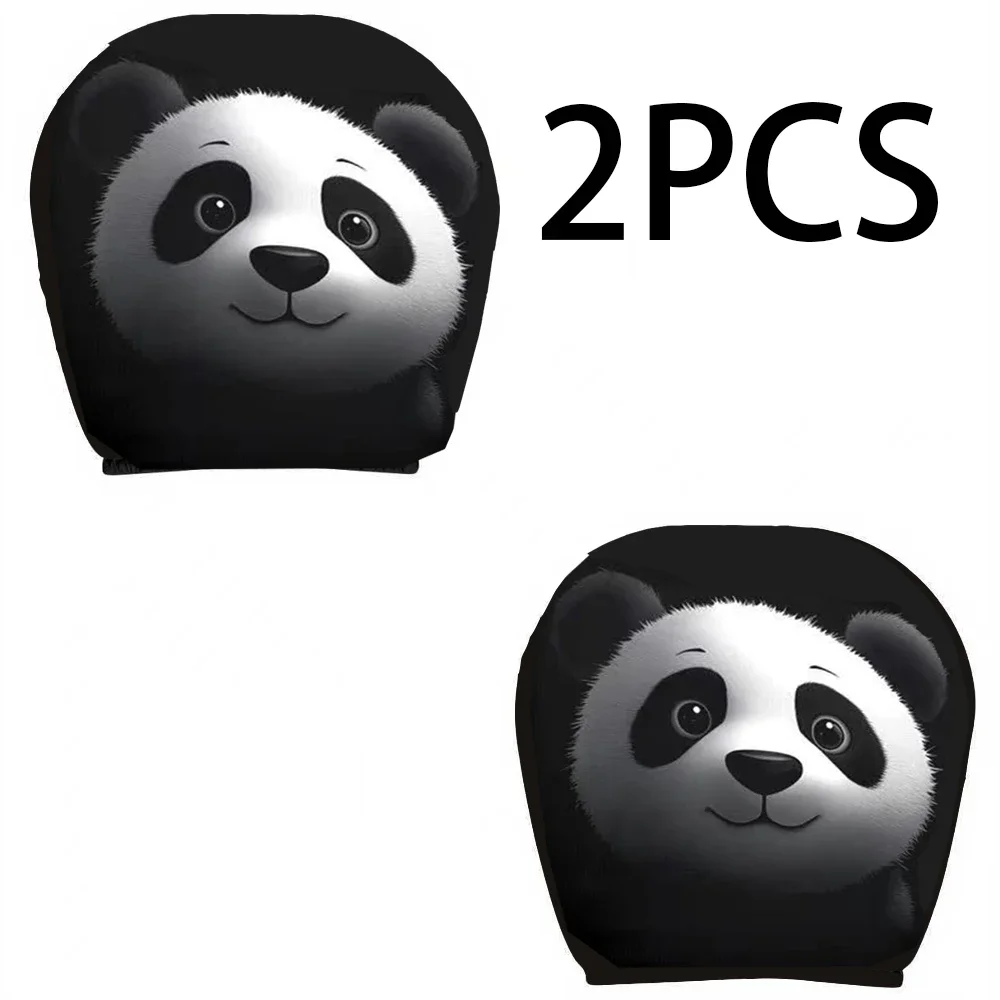 Panda Pattern Double-Sided Car Headrest Protector - Stylish Auto Interior Decor Accessory