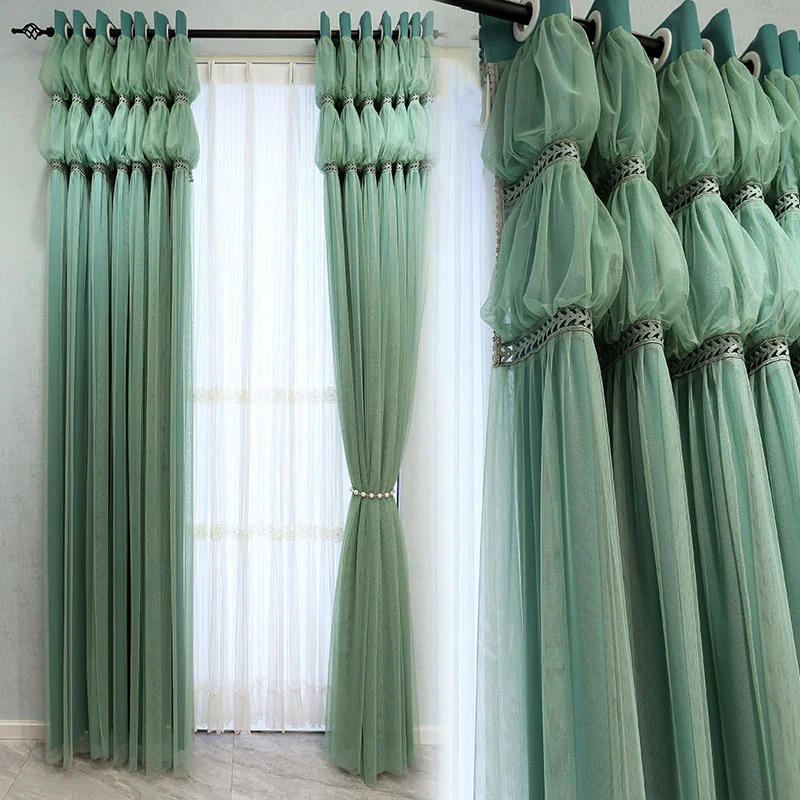 Tende trasparenti color verde smeraldo scuro per camera da letto, 150 x 150 cm, 2 pannelli, colore: verde smeraldo