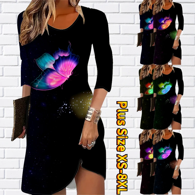 

Fashion Knee-length Skirt Winter Women Round Neck Long Sleeve Skirt Autumn New Design Print Slim Skirt Halloween MIDI Skirt