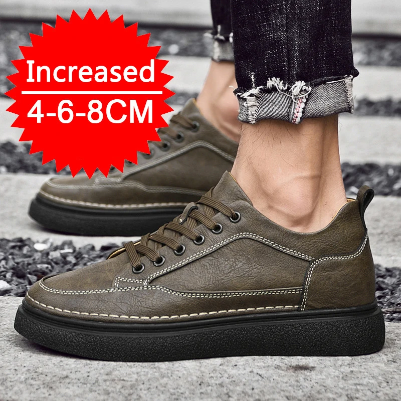 Men Sneakers Elevator Shoes Man Breathable Sports Casual Board Shoes Comfortable Platform Men Hidden Inner Heightening 8cm